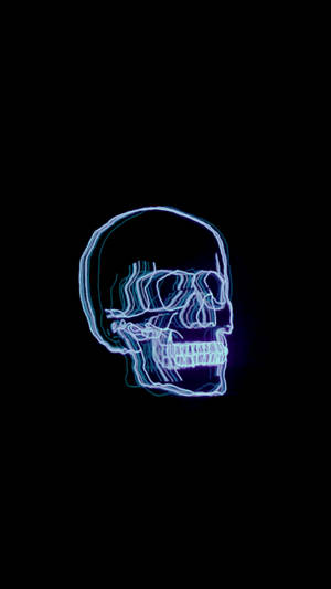 Skull Neon Aesthetic Mørkeblå HD — Æstetisk mørkeblå Wallpapers