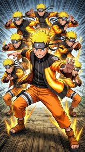 Naruto bruger Skyggeklonteknikken. wallpaper