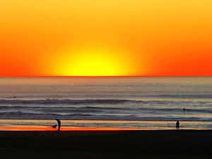 Billeder af solnedgang ved stranden — Strandsolnedgang Wallpapers