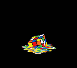 AMOLED-baggrund af smeltet Rubiks terning.