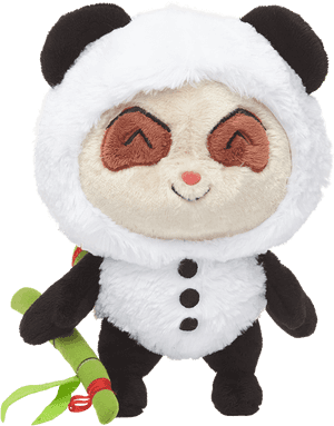 Smilende panda plyschlegetøj med bambus — Panda Wallpapers