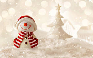 Smilende snemands julebaggrund — Julebord Wallpapers