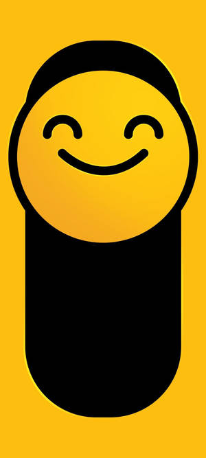 Smiley ansigt sort og gul baggrund — iPhone 14 Pro Wallpapers