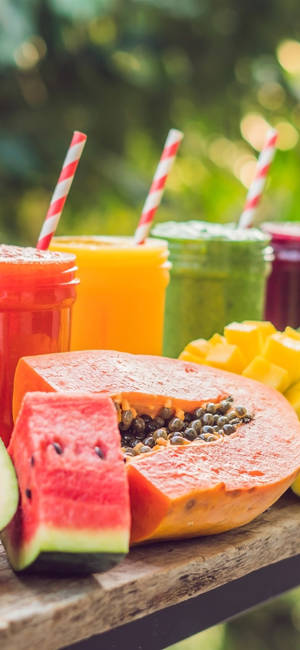 Smoothie med frugt tapet — iPhone 18 Wallpapers