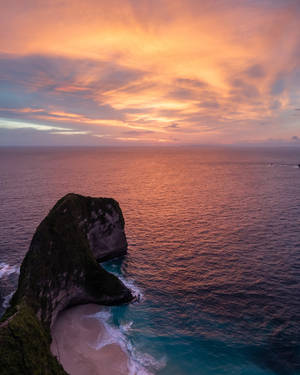 Baggrundsbillede med smuk æstetik af solnedgang og strand — Smuk æstetik Wallpapers