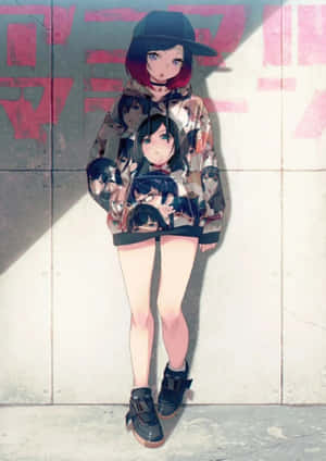 Animepige hættetrøje billeder — Pige med hættetrøje anime Wallpapers