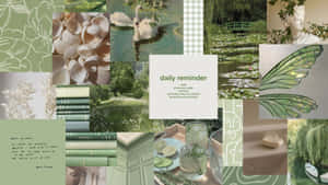 Smuk grøn sage æstetisk collage — Grøn æstetik Wallpapers