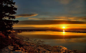 Smuk solnedgang i Alaska tapet