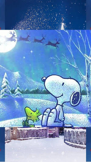 Snoopy jule-rensdyr baggrundsbillede