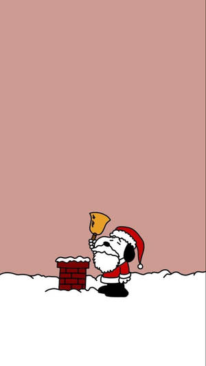 Snoopy jule skorsten klokke baggrund