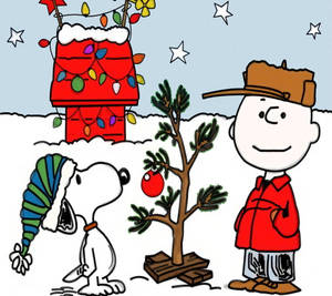 Snoopy Jule Stjerner Baggrund — Sjov jul Wallpapers