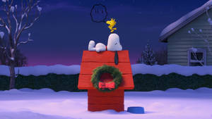 Snoopy julehuskrans baggrundsbillede