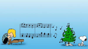 Snoopy julemusiknoder tapet