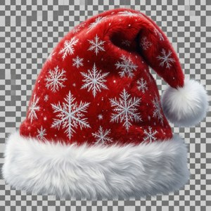 En julemandshat med snefnugsmønster på gennemsigtig baggrund. — Tecno Phantom V Flip2 Wallpapers