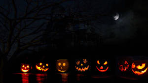 Sød æstetisk Halloween uhyggelige græskar lanterner — Sød æstetisk halloween Wallpapers