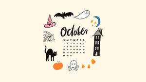 Sød æstetisk Halloween oktober kalender — Sød æstetisk halloween Wallpapers