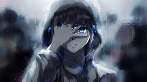 Sød anime PFP regnkunst tapet — Sødt anime profilbillede Wallpapers