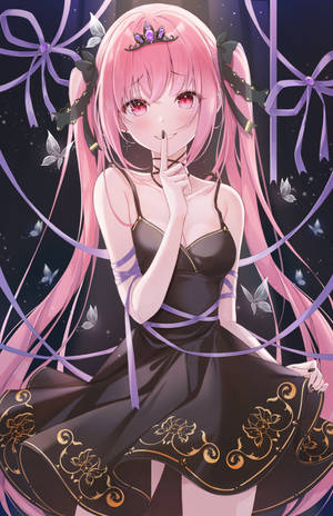Sød anime-pige i sort kjole tapet — Honor MagicPad 3 Pro 12.3 Wallpapers