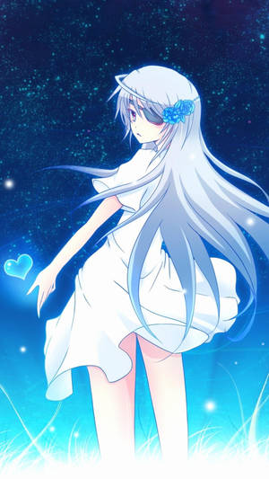 Sød anime-profilbillede blå dame tapet — Sød animepige Wallpapers