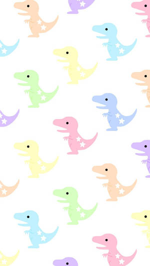 Sød Dinosaur Pastel Æstetisk Collage