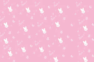 Sød og charmerende pink Kawaii-baggrund