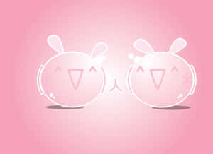 Sød og Nutet Pink Kawaii Baggrund