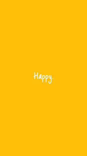 Sød pastelgul æstetik med inskriptionen Happy — Pastelgul æstetik Wallpapers