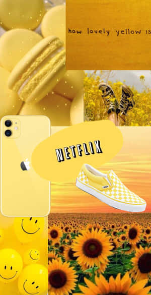 Sød pastelgul sommercollage — Gul æstetik Wallpapers