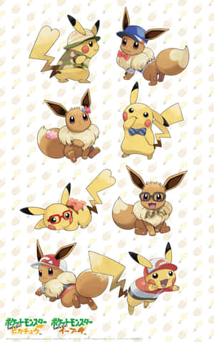 Sød Pikachu og Eevee — Galaxy Tab S Wallpapers