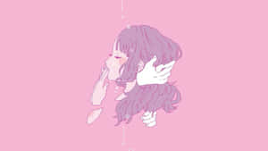 Sød Pink Kawaii Baggrund