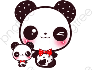 Sød tegneserie-pandafamilie — Panda Wallpapers