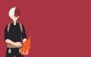 Sød Todoroki i pink wallpaper