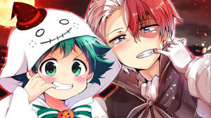 Sød Todoroki med unge Midoriya tapet
