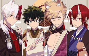Sød Todoroki med Bakugo og Midoriya wallpaper