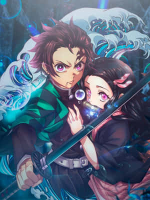 Søde Demon Slayer hovedpersoner Tanjiro og Nezuko Kamado — Dæmondræber nezuko Wallpapers
