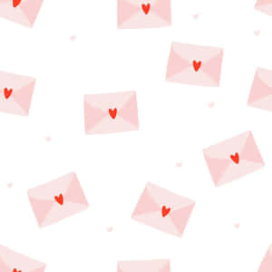 Søde Valentine-kuverter med røde hjerter mønster — Sød valentinsdag Wallpapers