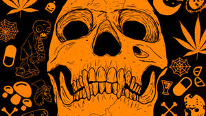 Sødt æstetisk Halloween-kranium — Sød æstetisk halloween Wallpapers