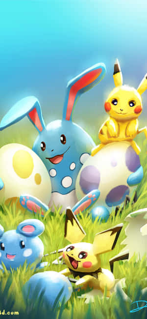 Sød Pikachu og Eevee — iPhone 17 Pro Max Wallpapers