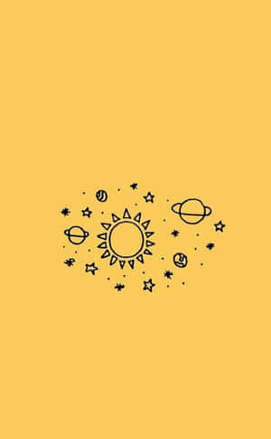 Sødt pastelgult solsystem — Pastel gul Wallpapers