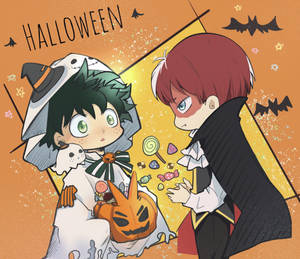 Sødt Todoroki og Midoriya Halloween wallpaper