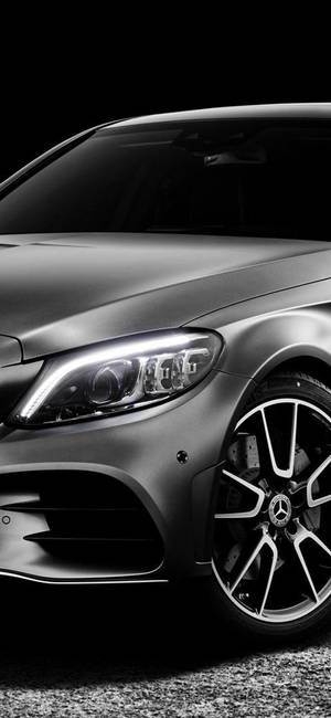 Sølv Mercedes Benz forlygte iPhone — Samsung S23 Wallpapers