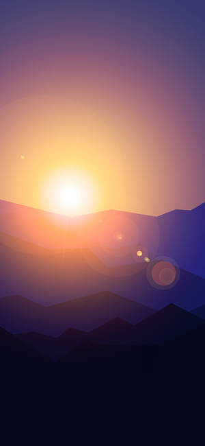 Solnedgang horisont minimalistisk Android — Samsung S23 Wallpapers