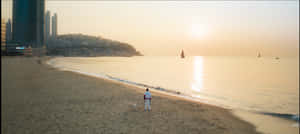 Strand,Solnedgangsstrand,Solnedgangsæstetik,Solnedgang,Bystrand,By,Strandhus,Æstetik,Strandscene,Strandsolnedgang