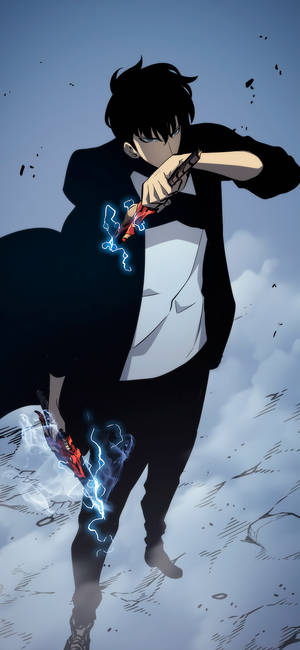 Solo Leveling Jin-Woo våben baggrundsbillede — iPhone 14 Pro Max Wallpapers