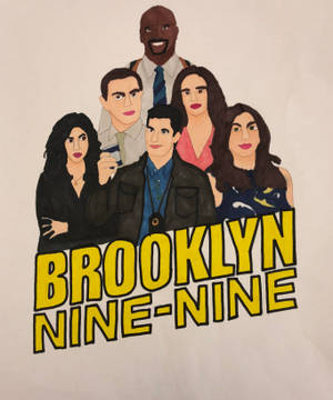 Brooklyn Nine Nine tusch fan-kunstværk wallpaper. — Galaxy Z Fold Wallpapers