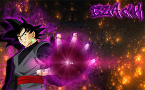 Sort Goku med mørkrosa kugle