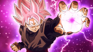 Sort Goku med pink lyneffekt