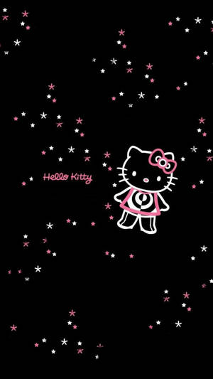 Sort Hello Kitty med stjerner — Cat Noir Wallpapers