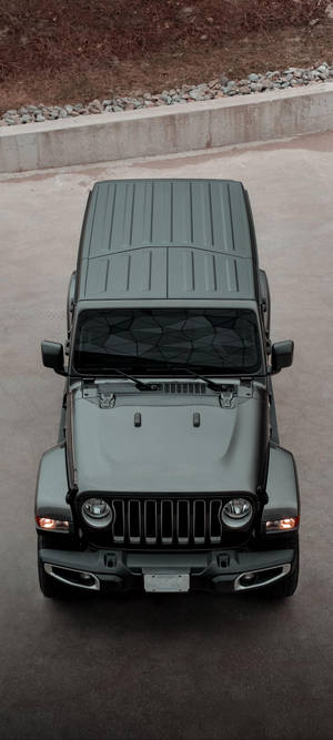 Sort Jeep luftfoto tapet — iPhone 12 Wallpapers