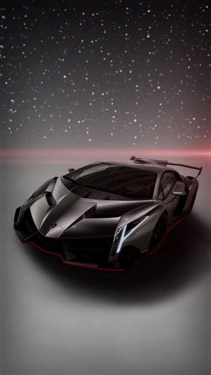 Sort Lamborghini under stjernehimmel til iPhone — Seje biler GIF Wallpapers